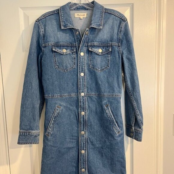 Madewell Denim Snap Shirtdress in Sturgiss Wash Size 2 - Picture 1 of 4